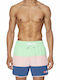 Men's Swimwear Shorts Green/Pink/Blue Striped