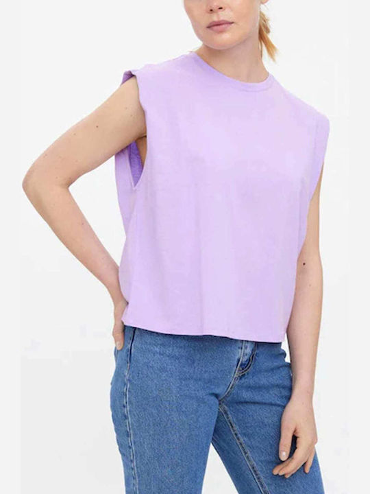 Vero Moda Bluza de Damă de Vară Fără mâneci Violet