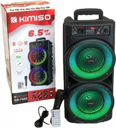 Kimiso Ηχείο Karaoke με Ενσύρματo Μικρόφωνο και Εφέ Φωτισμού QS-7605 100103 Μαύρο