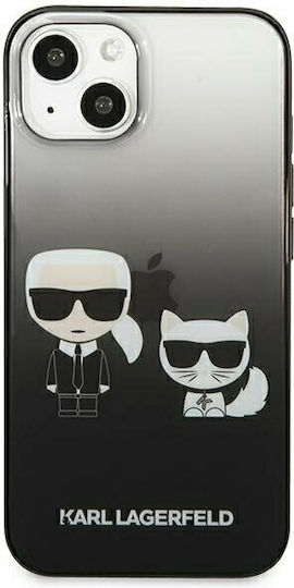 Karl Lagerfeld Ikonik Karl & Choupette Back Cover Πλαστικό Black Gradient (iPhone 13 mini)