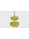 Metallic Dessert Tower Stand with 2 Tiers Gold Ø23cmxY36cm