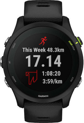 Garmin Forerunner 255 Music 46mm Waterproof Smartwatch with Heart Rate Monitor (Black)