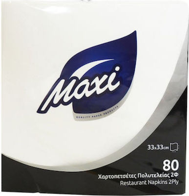 Maxi Serviette 2F Weiße 33x33cm 80 Stück Stück