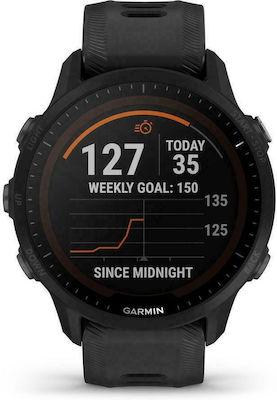 Garmin Forerunner 955 Solar 46mm Αδιάβροχο Smartwatch με Παλμογράφο (Μαύρο)