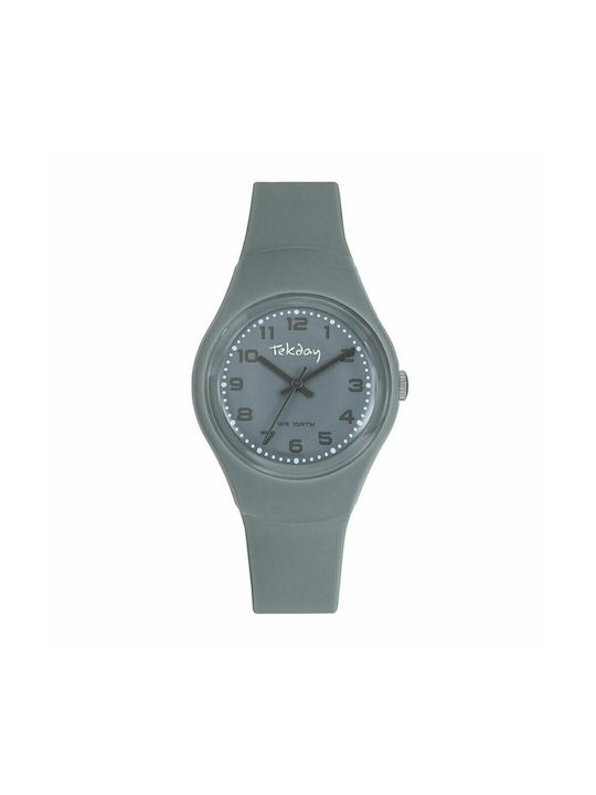 Tekday Kinder Analoguhr mit Kautschuk/Plastik Armband Gray