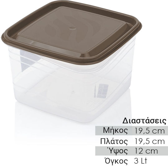 Cutie pentru Mâncare Plastic Maro 3000ml 1buc