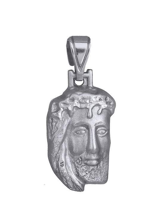 Anhänger Kinder Amulett mit Jesus Christus aus Weißgold 14K