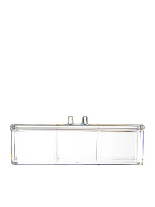5Five F-F Selena Cosmetics Organizer with 3 Compartments Transparent 22.3x9.8x7cm