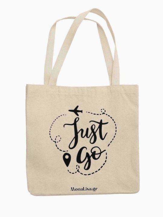 Monalisa Just Go Fabric Shopping Bag in Beige color