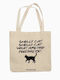 Monalisa Smelly Cat Stoff Einkaufstasche in Beige Farbe