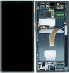 Samsung Mobile Phone Screen Replacement with Frame andTouch Mechanism for Galaxy S22 Ultra (Green)