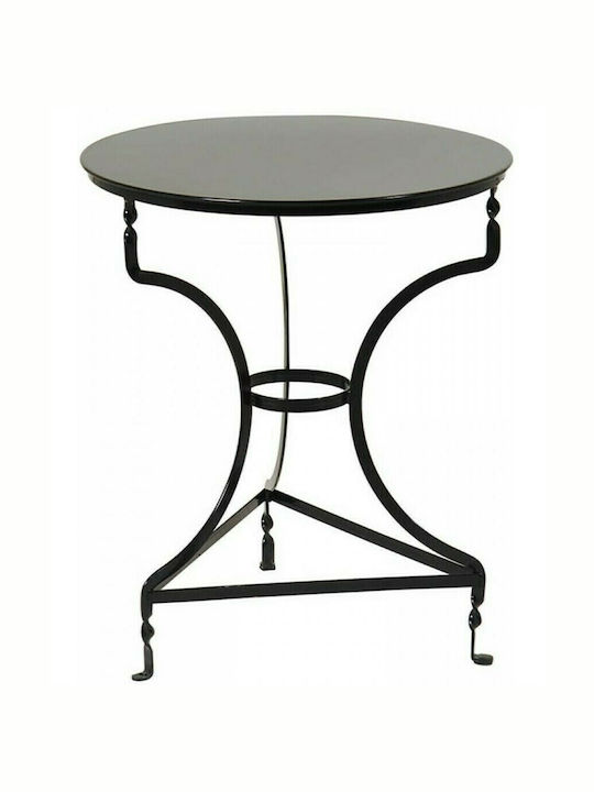 Outdoor Cafe Metal Table Μαύρο 60x60x70cm