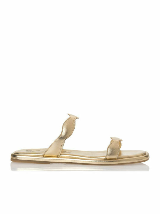 Women's Flat Sandals in Gold Color