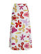 Jack & Jones Ψηλόμεση Midi Φούστα Floral σε Λευκό χρώμα