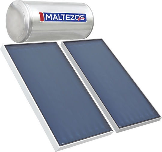 Maltezos Glass 200L/2XSAC 100X150 Слънчев бойлер 200 литра Стъкло Двойно действие с 3кв.м. Колектор