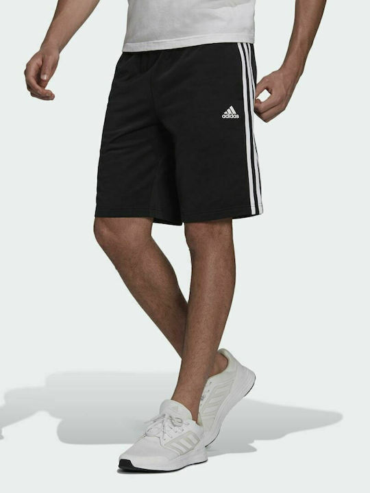 Adidas Essentials Warm-Up 3-Stripes Αθλητική Ανδρική Βερμούδα Μαύρη