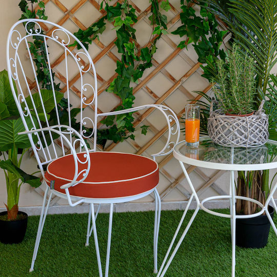 Be Comfy Αδιάβροχο Μαξιλάρι Καρέκλας Κήπου Comfy Titian Στρογγυλό Κεραμυδί 43x43εκ.