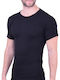 Men's black cotton short-sleeve undershirt Black