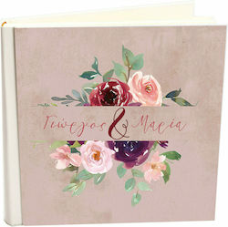 Album my album flowers boho style with name George - Maria album with rice paper 30x30cm and album box - 120 Pages