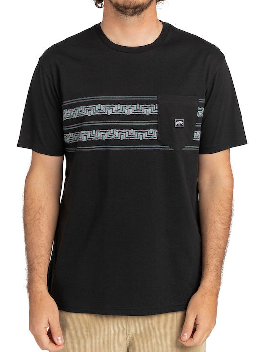 Billabong Spinner Ανδρικό T-shirt Μαύρο με Στάμπα