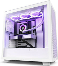 NZXT H7 Flow Gaming Midi Tower Computer Case with Window Panel Matte White