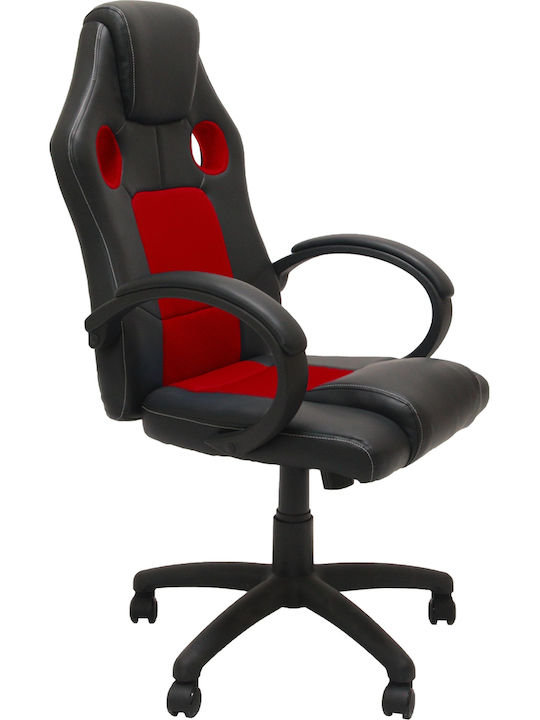 Topeshop Enzo Καρέκλα Gaming Δερματίνης Red - Black