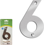 Amig House Number 6 Sign Silver 10cm Inox 27876