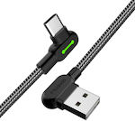 Mcdodo CA-5281 Angle (90°) / Braided USB 2.0 Cable USB-C male - USB-A male Black 1.2m