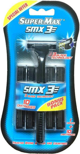 Super Max 3 Triple Blade System Ξυραφάκια μιας Χρήσης με 3 Λεπίδες 10τμχ