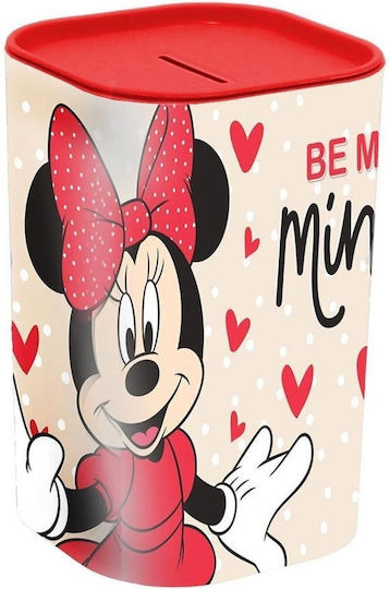 Διακάκης Παιδικός Κουμπαράς Πλαστικός Disney - Minnie Mouse Κόκκινος 8x8x12cm