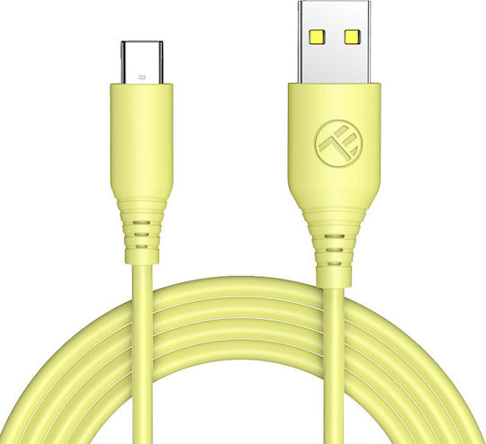 Tellur USB 2.0 Кабел USB-C Мъжки - USB-A Жълт 1м TLL155400