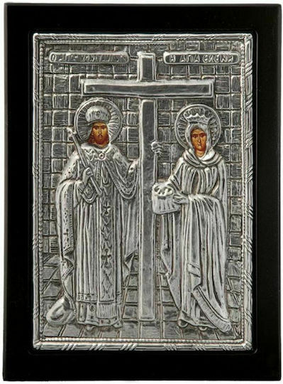 Heiligenikone Kωνσταντίνου και Ελένης Metall 19x24cm