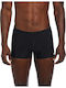 Solid Squareleg Swim Boxers Men's Swimwear Shorts Black