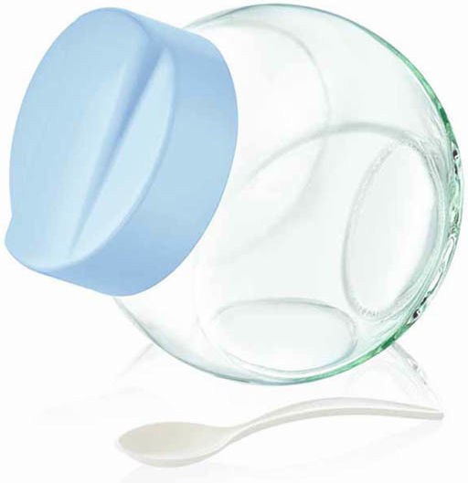 Homestyle General Use Glass Vase with Lid Blue 660ml 1 Piece