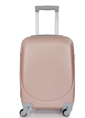 Playbags Cabin Travel Suitcase Hard Pink Gold with 4 Wheels Height 52cm