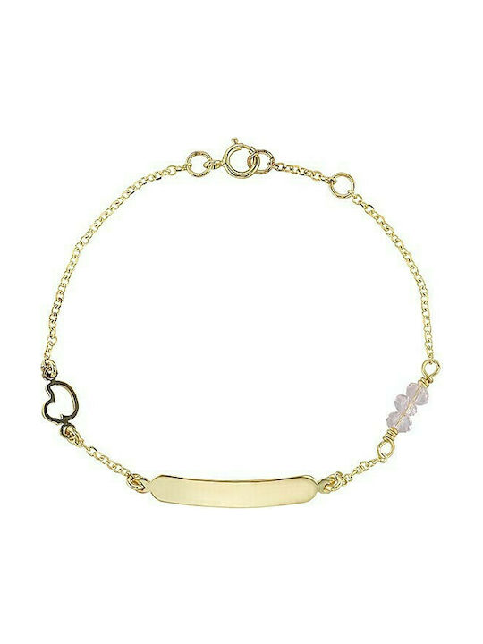 Verorama Kids Gold ID Bracelet 14K with Stone for Girl