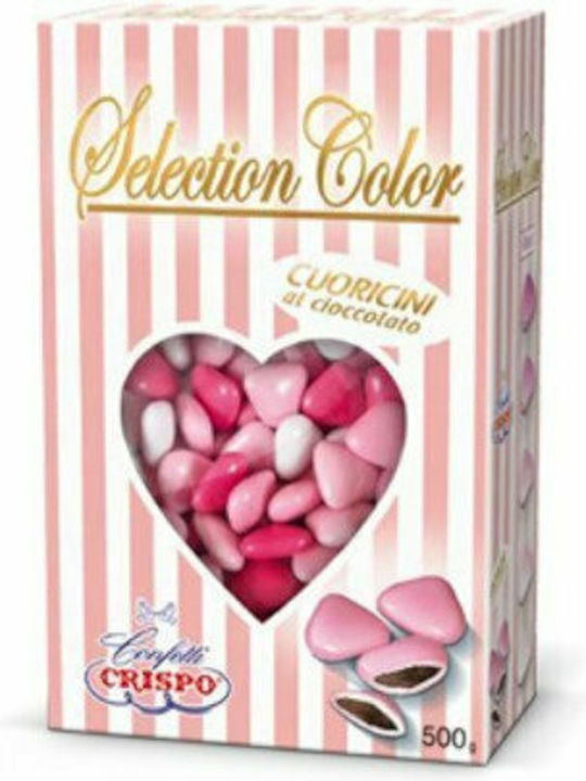 Confetti Crispo Κουφέτα σε Σχήμα Καρδιές με Γεύση Σοκολάτα Ροζ 500gr