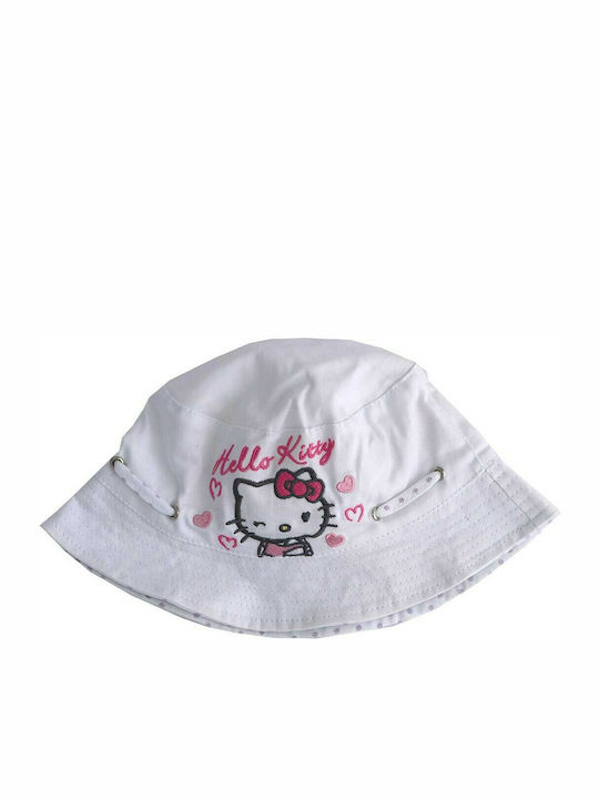 Sanrio Pălărie pentru Copii Găleată Tesatura Hello Kitty Alb