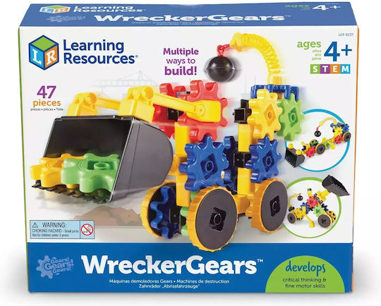 Learning Resources Jucărie de Construcție din Plastic Gears! Gears! Gears! WreckerGears pentru Copii 4+ ani+ Ani