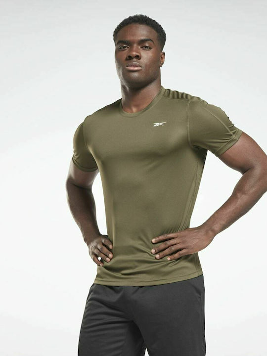 Reebok Αθλητικό Ανδρικό T-shirt Army Green Μονόχρωμο