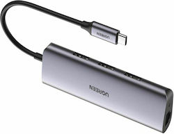 Ugreen CM252 USB 3.0 3 Port Hub with USB-A / Ethernet Connection Gray