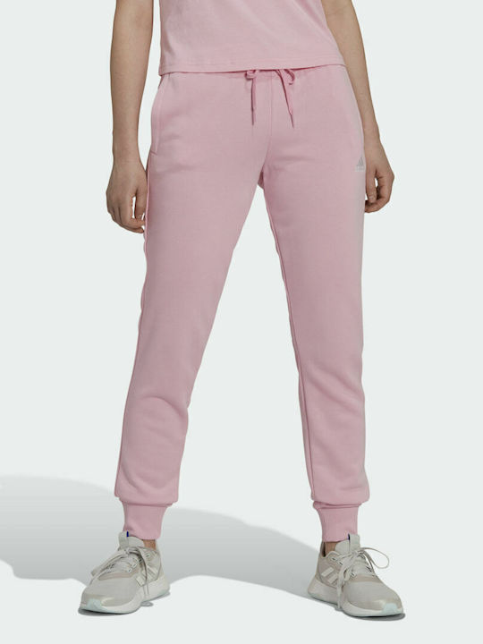 adidas Essentials French Terry Παντελόνι Φόρμας True Pink / White
