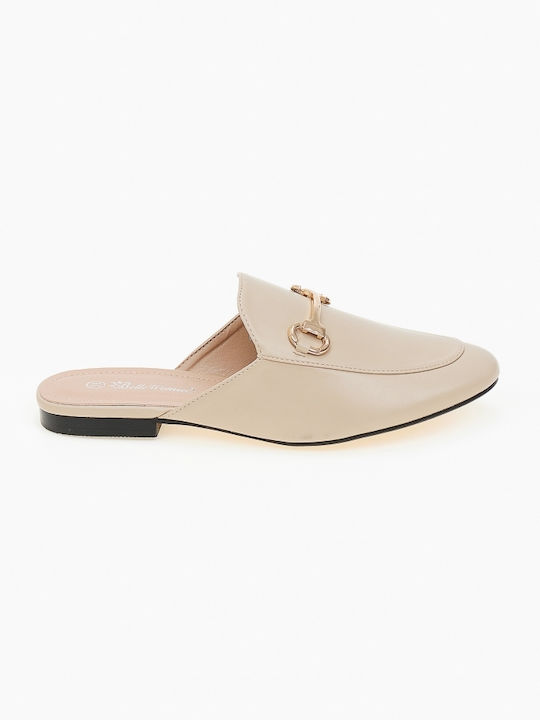 Issue Fashion Flat Mules Beige