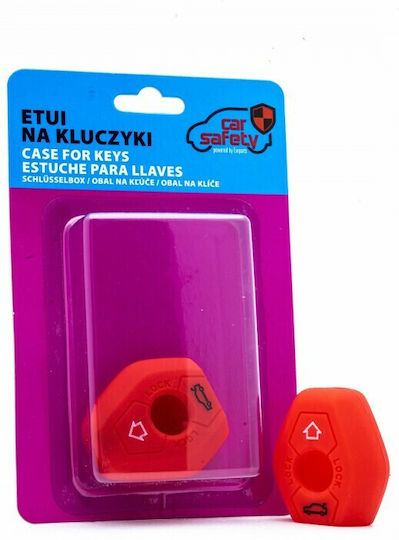 Silicone Car Key Cover Case Car Safety with 2 Buttons for Bmw Red