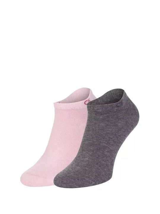 Calvin Klein Damen Einfarbige Socken Pink / Grey 2Pack