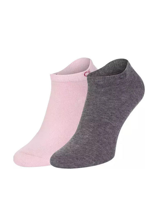 Calvin Klein Damen Einfarbige Socken Pink / Grey 2Pack