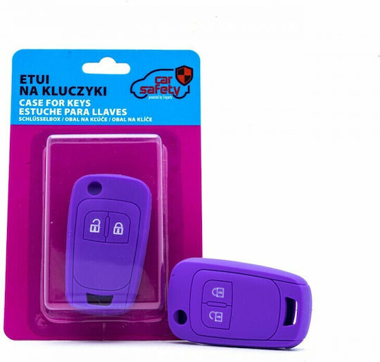 Θήκη Κλειδιού Car Safety από Silikon με 2 Κουμπιά για Chevrolet / Opel σε Lila Χρώμα