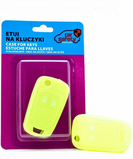 Husă Cheie Auto Car Safety Din Silicon Cu 2 Butoane Pentru Chevrolet Opel În Culoare Verde Neon