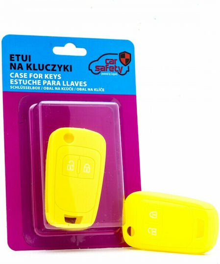Silicone Car Key Cover Case Car Safety with 2 Buttons for Chevrolet / Opel Yellow