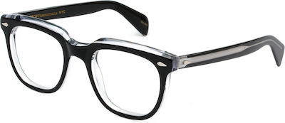 Moscot Yontif Plastic Eyeglass Frame Black Black Crystal